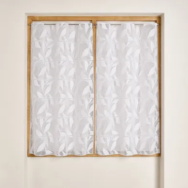 Modulable En Maille À Motif Feuilles - 75x220 Cm - Blanc