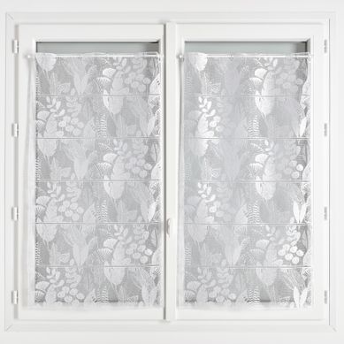 Modulable En Maille Avec Motifs Feuillage - 60x90 Cm - Blanc