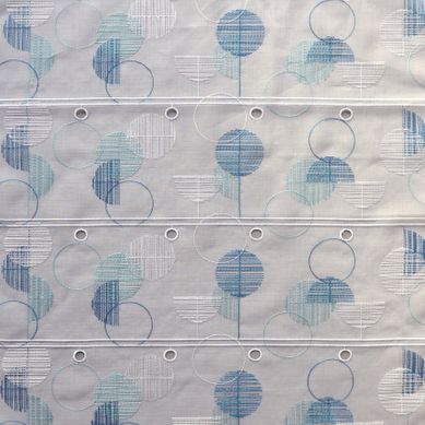 Modulable Brodée Et Graphique - 45x90 Cm - Bleu Paon