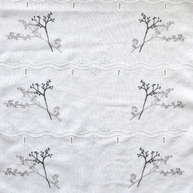 Modulable Brodé Au Style Nature - 58x90 Cm - Gris Clair