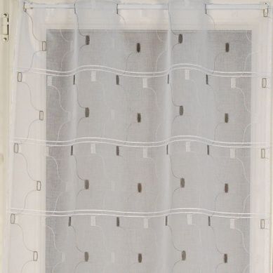 Modulable Aux Motifs Géométriques Brodés - 45x220 Cm - Gris Clair