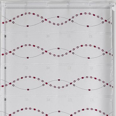 Modulable Aux Broderies De Vagues - 45x90 Cm - Bordeaux