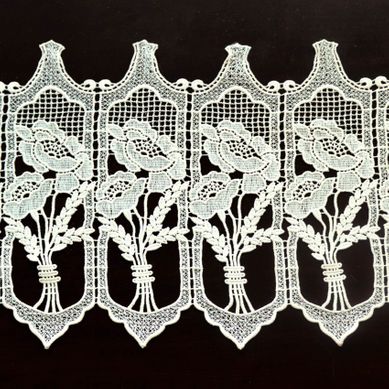 Brise Bise Macramé Au Bouquet Fleuri - 90x45 Cm - Ecru