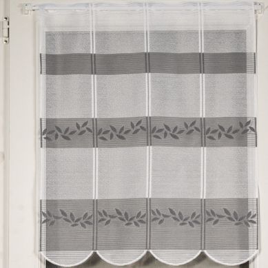 Brise Bise En Maille Esprit Feuillage - 120x45 Cm - Gris Clair