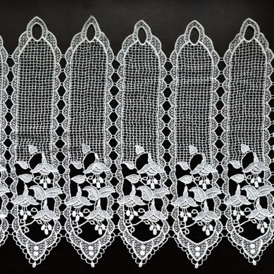 Brise Bise En Macramé Esprit Fleuri - 90x45 Cm - Blanc