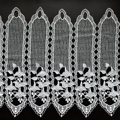 Brise Bise En Macramé Esprit Fleuri - 60x45 Cm - Blanc