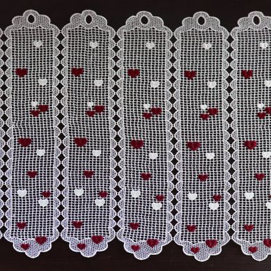 Brise Bise En Macramé Au Style Romantique - 90x45 Cm - Bordeaux
