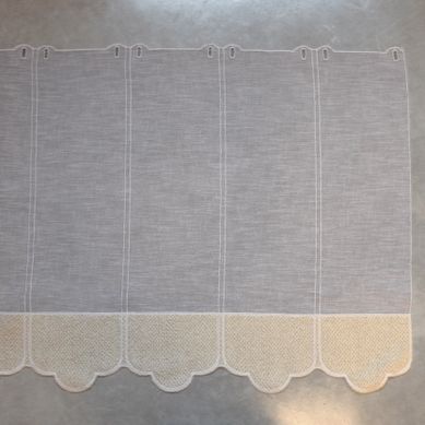 Brise Bise Brodé À Bouclettes - 90x45 Cm - Blanc