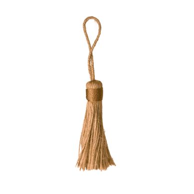 Embrasse Pompon Naturel - 12 Cm - Marron Brun
