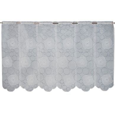 Brise-bise Brodé À Motifs Spirales Et Cercles - 58x90 Cm - Gris
