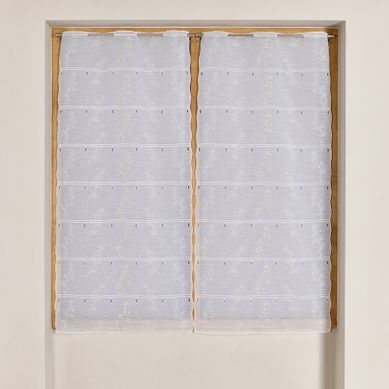 Modulable Brodé À Motif Feuillage - 90x120 Cm - Naturel