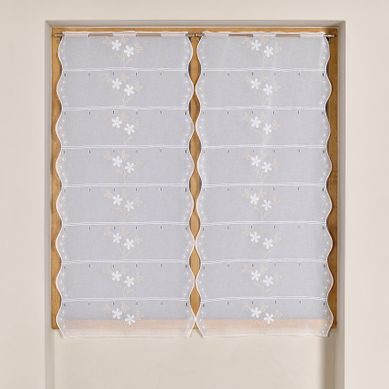 Modulable Brodé À Motif Floral - 60x180 Cm - Beige