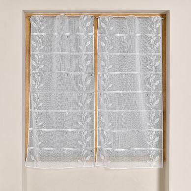 Modulable En Maille À Motif De Feuilles Latérales - 75x220 Cm - Blanc