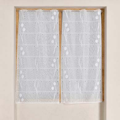 Modulable En Maille À Motif Vagues Et Ronds - 45x160 Cm - Blanc