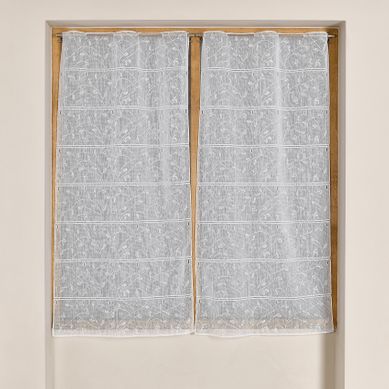 Modulable En Maille À Motif Feuillage - 45x160 Cm - Blanc