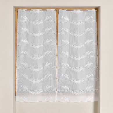 Modulable En Maille À Motif Floral - 90x220 Cm - Blanc