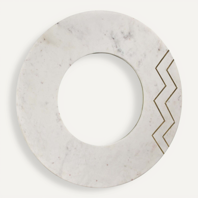 Miroir Rond En Marbre Blanc D69