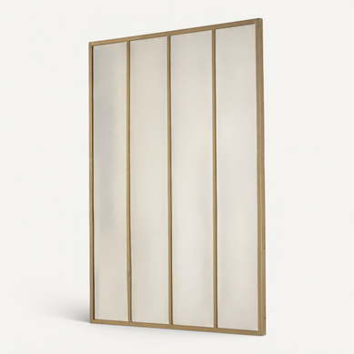 Miroir Verre Métal Doré 100x3x150