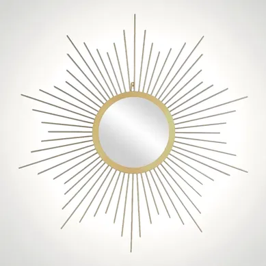 Miroir Mural Design "soleil" 66cm Or