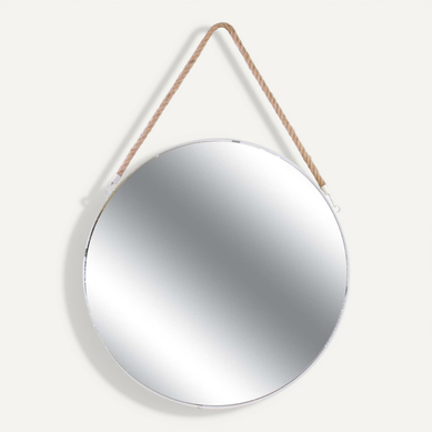 Miroir Mural Avec Anse "jonc" 50cm Blanc Miroir Mural Avec Anse "jonc" 50cm Blanc