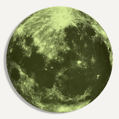 Sticker Mural Phosphorescent "lune" 25cm Vert