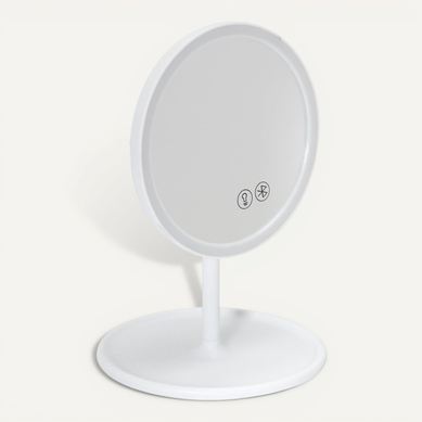 Miroir Lumineux LED Sans Fil "enceinte" 26cm Blanc