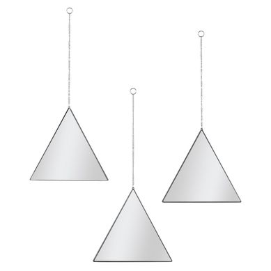 Lot De 3 Miroirs Déco Triangle "louxor" 24cm Noir