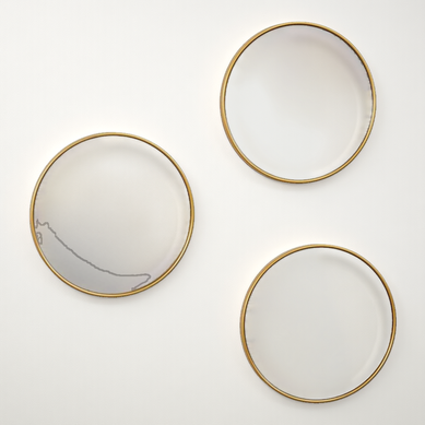 Lot De 3 Miroirs Déco "toronto" 26cm Or