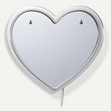 Miroir LED Effet Néon "cœur" 30cm Rouge