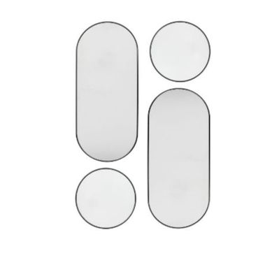 Set De 4 Miroirs Rond Et Ovale Versa Noir