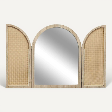 Miroir Déco À Volets "bali" 50cm Naturel