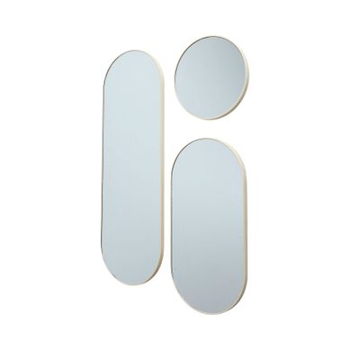 Miroir Rond Et Ovale - Home Deco Factory - Veda - Beige