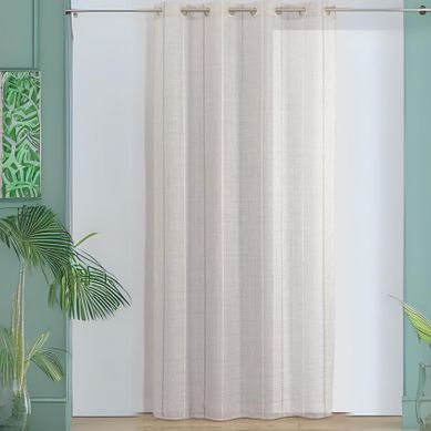 Voilage Tamisant En étamine Et Jacquard - 140x260 Cm - Gris Clair Voilage Tamisant En étamine Et Jacquard - 140x260 Cm - Gris Clair
