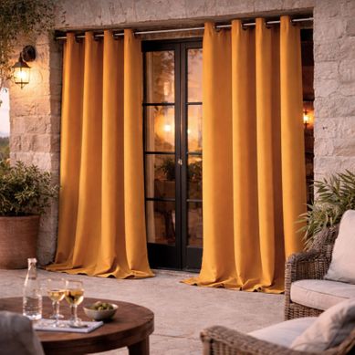 Rideau D'extérieur En Tissu Déperlant - 140x260 Cm - Jaune Moutarde