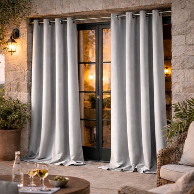 Rideau D'extérieur En Tissu Déperlant - 140x260 Cm - Argent