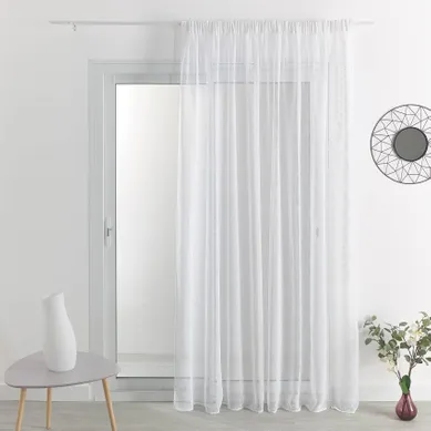 Voilage Galon Fronceur Tombé Fluide - 240x180 Cm - Blanc
