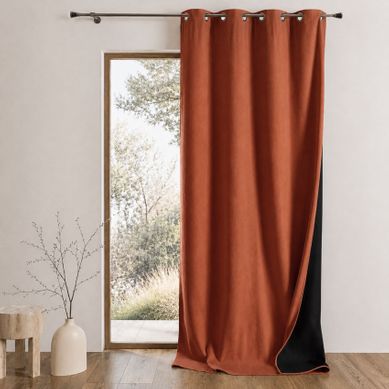 Rideau Thermique Phonique Et Semi Occultant Konfor - 140x300 Cm - Terracotta