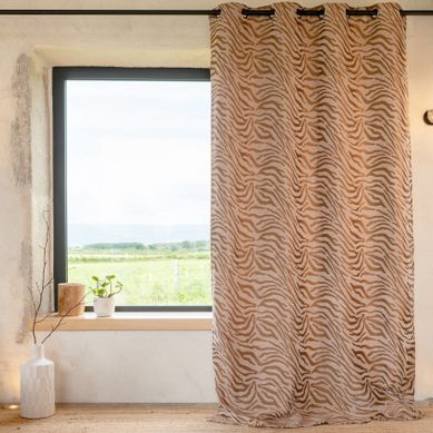 Rideau Zèbre Tissu Chenille - 140x260 Cm - Beige