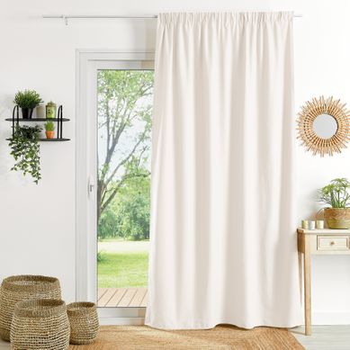 Rideau Ignifugé M1 Galon Fronceur - 140x260 Cm - Naturel