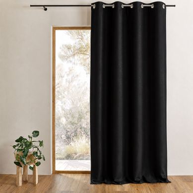 Rideau Occultant Ignifugé M1 Non Feu - 160x240 Cm - Noir