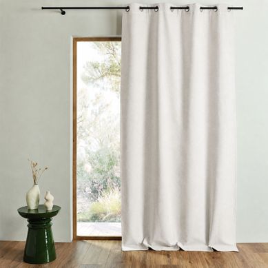 Rideau 100% Occultant Thermique Phonique Chiné Midnight - 160x240 Cm - Ivoire