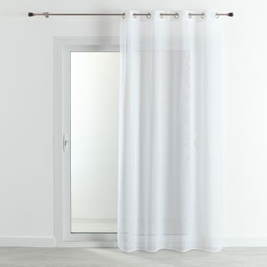 Voilage Tamisant - Effet Matière À Oeillets - 160x240 Cm - Blanc