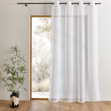 Voilage Uni À Oeillets Grande Largeur - 160x240 Cm - Blanc