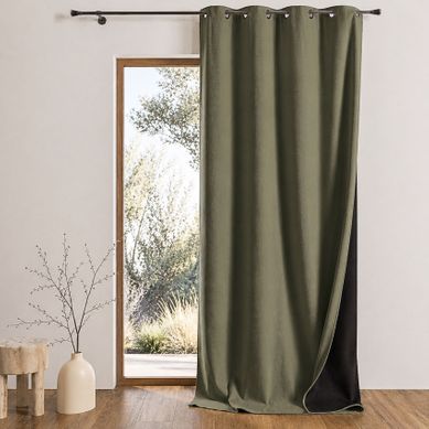 Rideau Thermique Phonique Et Semi Occultant Konfor - 140x260 Cm - Kaki