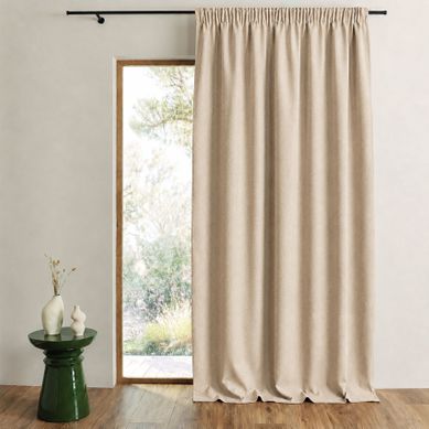 Rideau 100% Occultant Double Face Galon Fronceur Midnight - 240x260 Cm - Naturel