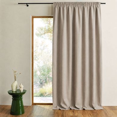 Rideau 100% Occultant Double Face Galon Fronceur Midnight - 135x260 Cm - Taupe