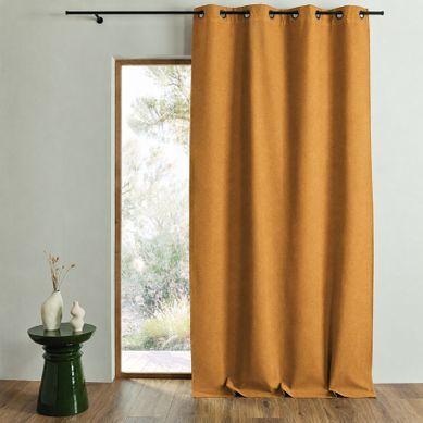 Rideau 100% Occultant Thermique Phonique Chiné Midnight - 240x260 Cm - Jaune Ocre