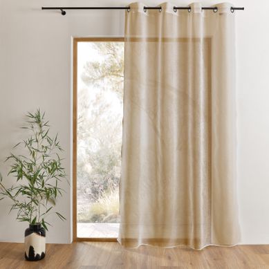 Voilage Uni À Oeillets Grande Largeur - 160x240 Cm - Ficelle