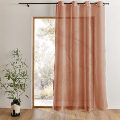 Voilage Uni À Oeillets Grande Largeur - 160x240 Cm - Terracotta