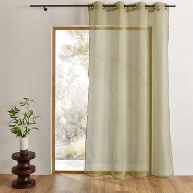 Voilage Uni À Oeillets Grande Largeur - 160x240 Cm - Vert Olive
